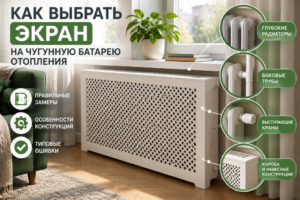 Как выбрать экран на чугунную батарею отопления: особенности замеров и выбора конструкции